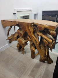 Eiker solid wood Console table payed 3975$**** Beautiful Piece.