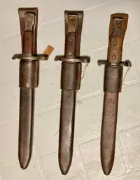Three Canadian Ross Bayonets WW1