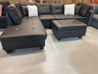 New faux leather sectional with storage it free shipping in gta
