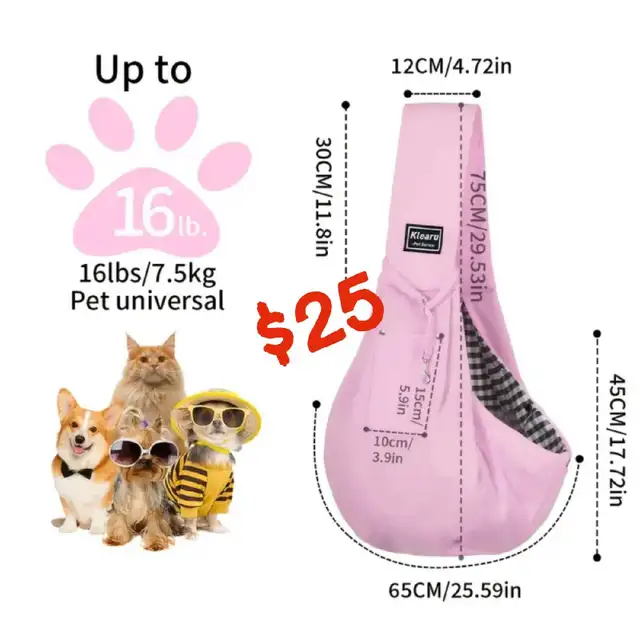 NIB Pink Klearu Pet Snuggy in Accessories in Winnipeg - Image 3