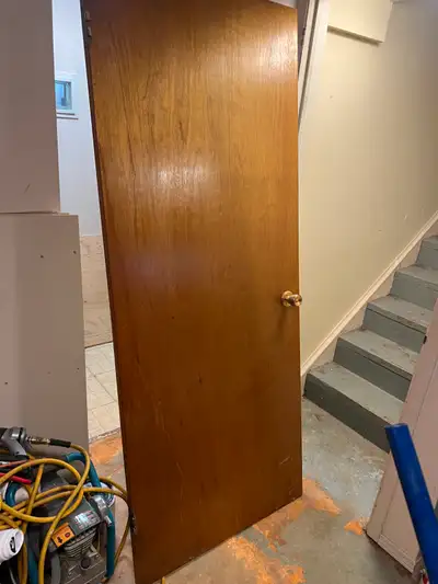 Cleaning out the house from a renovation - offering 5 doors for free: 1- Mahogany Slab Door - no fra...