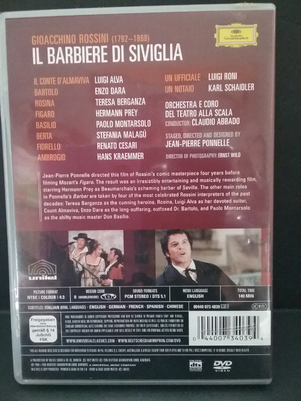 DVD - Rossini Il Barbiere Di Siviglia in CDs, DVDs & Blu-ray in Oshawa / Durham Region - Image 2