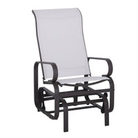 Outsunny Rocking Chair 1-person Brown Steel Outdoor Glider