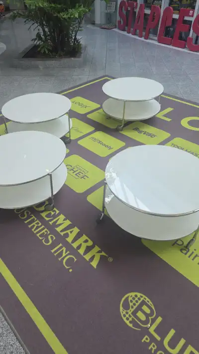 WHITE ROUND TABLE - $50 EACH, View more