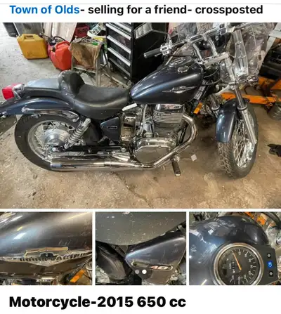 - runs/drives- barely used-Motorcycle-2015 650 registered n Alberta