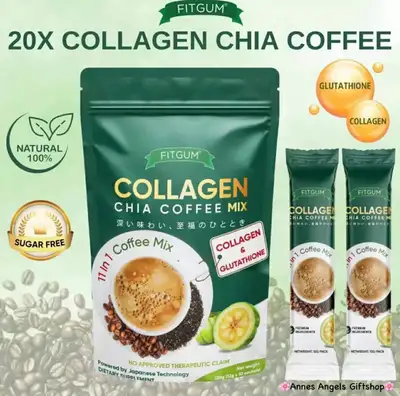 Fitgum Collagen Chia Coffee Mix $18, View more
