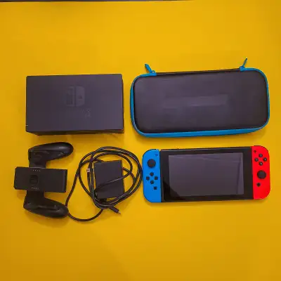 Nintendo Switch V2 Blue/Red with Black Carrying Case, View more