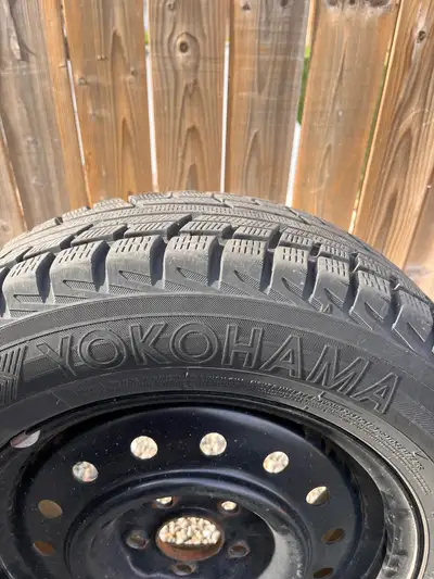 For Sale. Full Set (4x tires w/ steel rims) Yokohama Ice Guard ig51v. 5 bolt pattern steel rims.