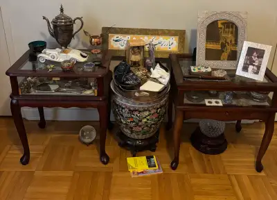 Vintage Bombay Company curio tables $89, View more