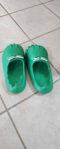 Green croc slippers