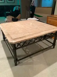 Square Faux Marble Coffee Table