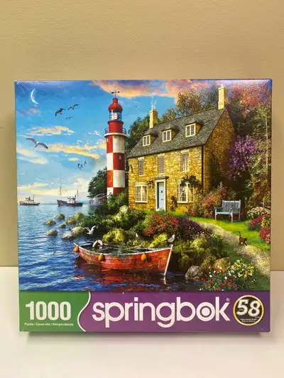 Springbok The Cottage Lighthouse 1000 Piece Jigsaw Puzzle., View more
