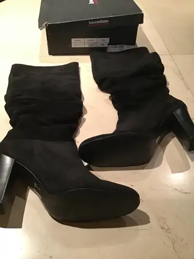  Women’s slouch knee-high suede boots , View more