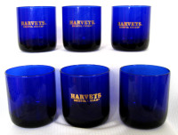 SIX VERRES HARVEY"s BRISTOL CREAM SET OF SIX COBALT BLUE GLASSES