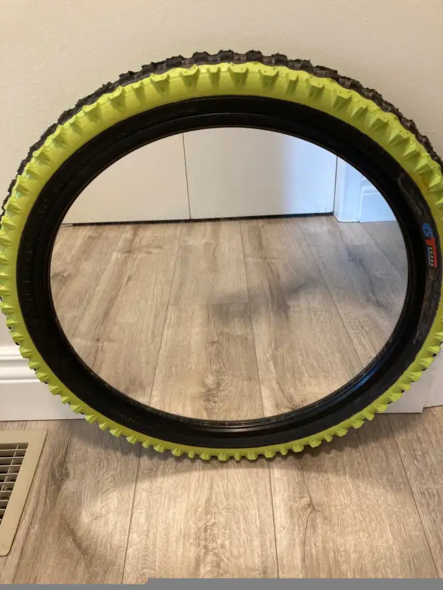 Vintage 1999 Ikea Volda 20" BMX Bike GT Green Tire Wall Mirror in Home Décor & Accents in Hamilton - Image 4