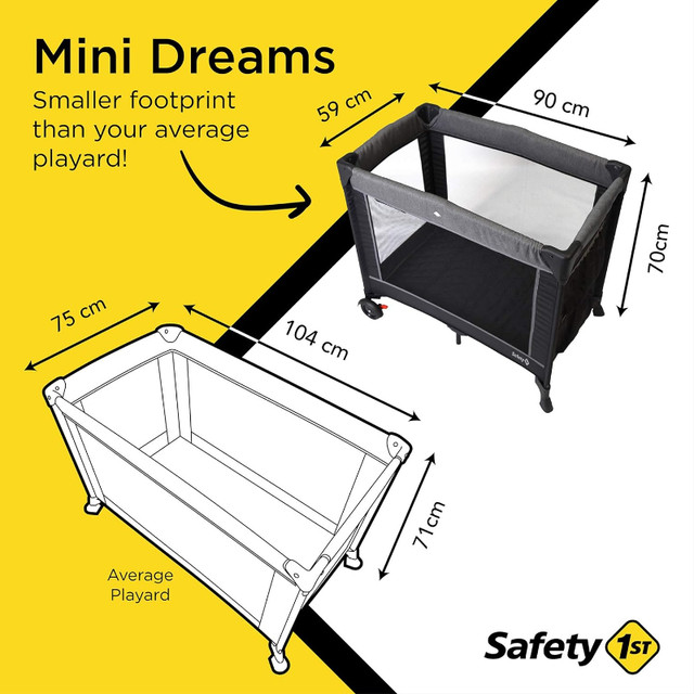 (NEW) Safety 1st Mini Dreams Playard Grey (05212CGRW) in Playpens, Swings & Saucers in City of Toronto - Image 2