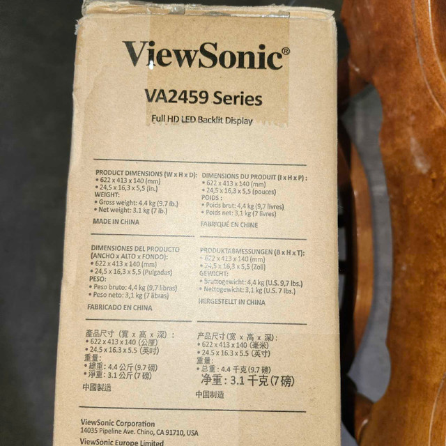 Viewsonic VA2459 Series in Monitors in Calgary - Image 2