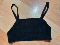 Zara black pull on lace top - bra  $10, size Small