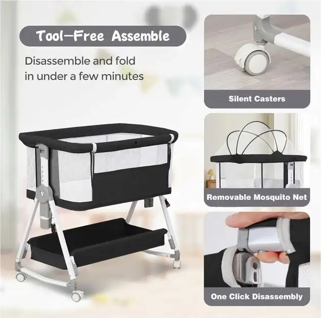 Brand New ✨️  Baby Bassinet,3 in 1 Baby Bassinets Bedside Sleepe in Cribs in City of Montréal - Image 9