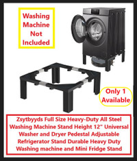 (NEW) Full Size Heavy Duty AllSteel Appliance Pedestal Stand 12"