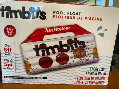 Tim Hortons 2022 Timbits Pool Float 65" x 37" NEW 5 Feet Tall, View more