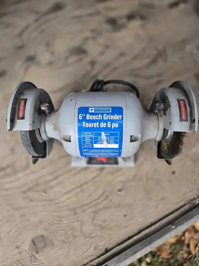 Grey bench grinder, View more