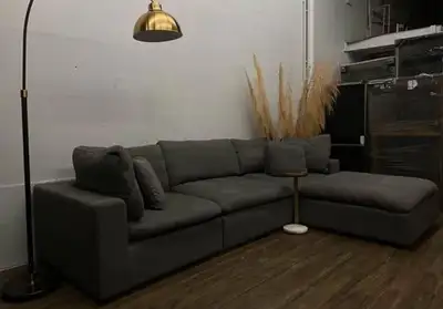 EQ3 Sectional Cloud 100% Feather Fill Modern Couch 4-Piece Rever, View more