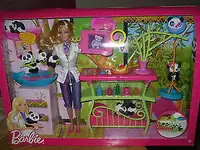 Mattel Barbie Doll I CAN BE A PANDA CARETAKER Play Set