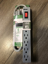 Power strip bar 6 outlets 1.5’ cord