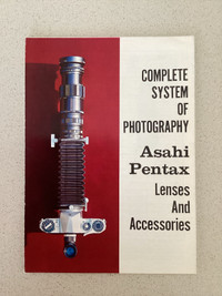 Vintage original Asahi Pentax SV Spotmatic brochure  Free Ship