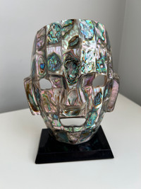 Vintage Abalone Masc mask, Mexican Abalone Shell Face Mask, Maya