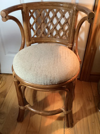 Vintage Smaller Bamboo Cushioned Chair