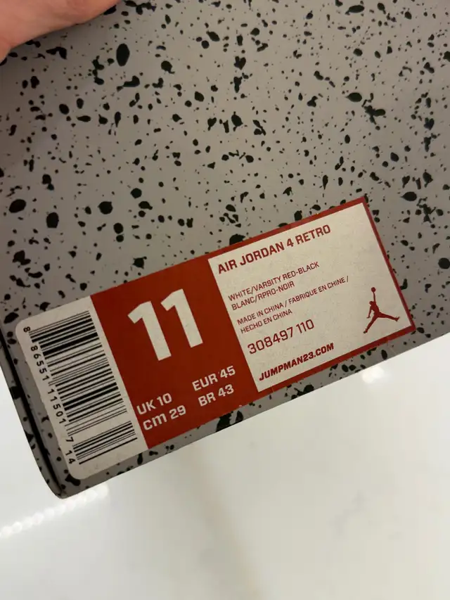 Jordan 4 Fire Red - US 11 in Men's Shoes in Calgary - Image 3