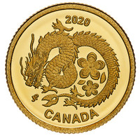2005 Canada $8 Lucky Flower Dragon Pure Gold coin 