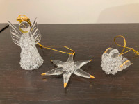 Spun Glass Ornaments (set of 3)