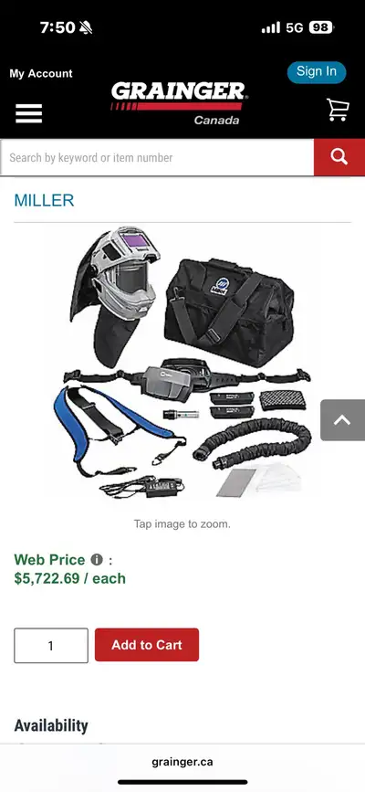 Miller T94i-R PAPR welding helmet, View more