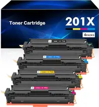 201X 201A Toner Cartridges 4 Pack  HP 201A 201X CF400X CF401X CF