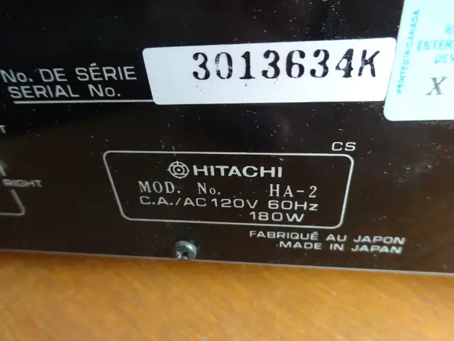 Hitachi HA-2 Vintage(1983) Stereo Integrated Amplifier for sale in Stereo Systems & Home Theatre in Markham / York Region - Image 9