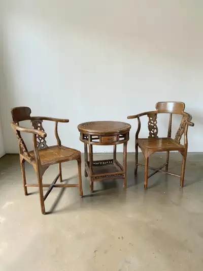 vintage solid wenge conversation set, View more