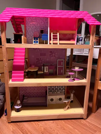Gently used kids playhouse. Comes with a bag full of furniture and accessories for the house. From a...