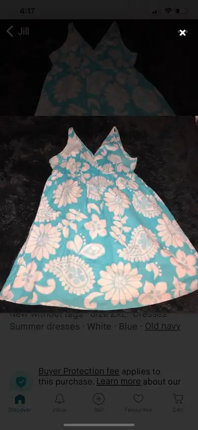 Cute white and blue dress with floral print , View more