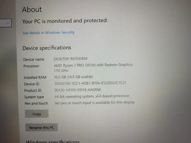 Lenovo Laptop T14 - Gen2 Ryzen Pro 7 in Laptops in Markham / York Region - Image 3