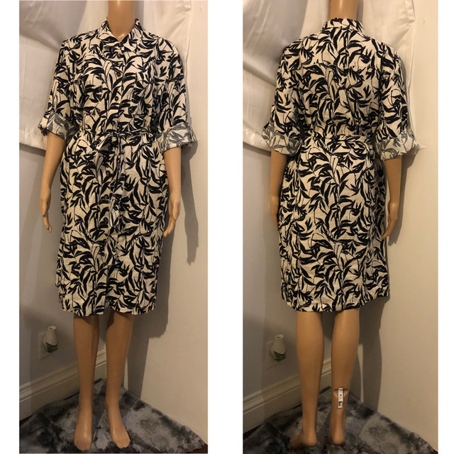 Olsen 100% Linen Leaf Design Shirt Dress in Women's - Dresses & Skirts in City of Toronto