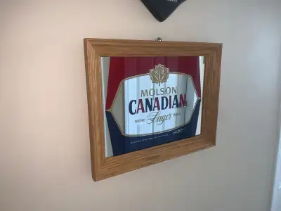Vintage Molson Canadian Beer bar mirror excellent condition, View more