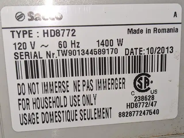 Saeco HD8772 Super-Automatic Coffee Machine in Coffee Makers in Ottawa - Image 5