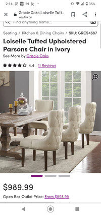 Losielle  upholstered tufted parson chairs 