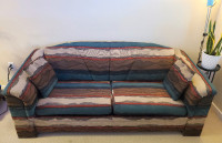 funky colored sofa with pull out bed