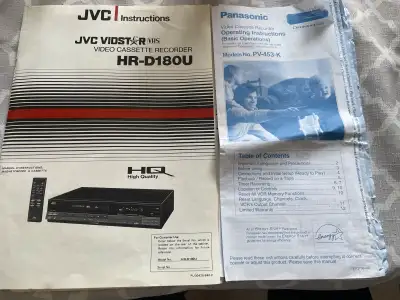 JVC HR-D180U VCR instruction manual Panasonic PV-453-K instruction manual