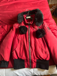 Burgundy Moose Knuckle winter jacket