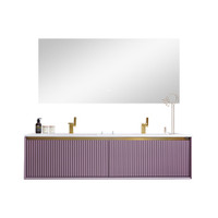 Orans 63" Double Sink Bathroom Vanity Double Drawer With LED